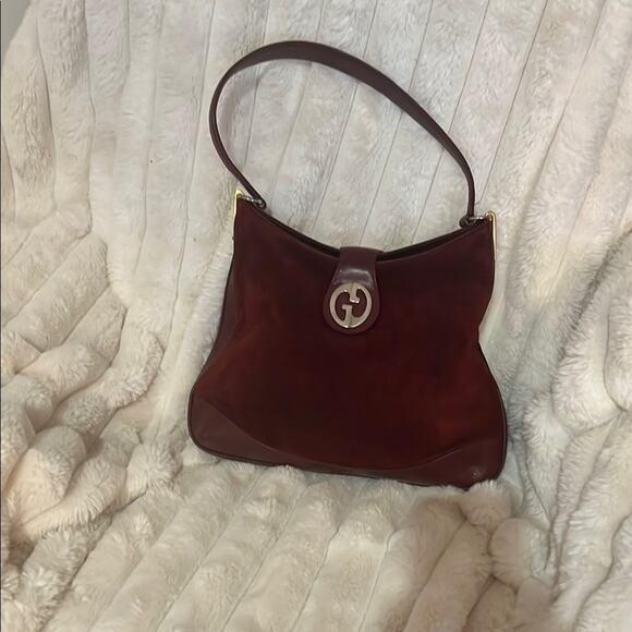 Gucci Burgundy Leather Shoulder Bag